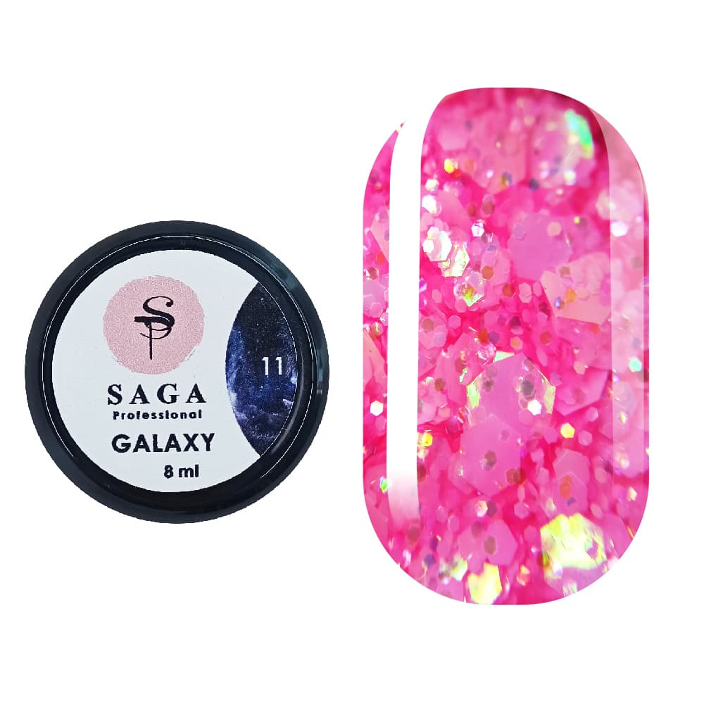 Гель Saga Professional Galaxy Glitter №11, 8 мл — фото 1