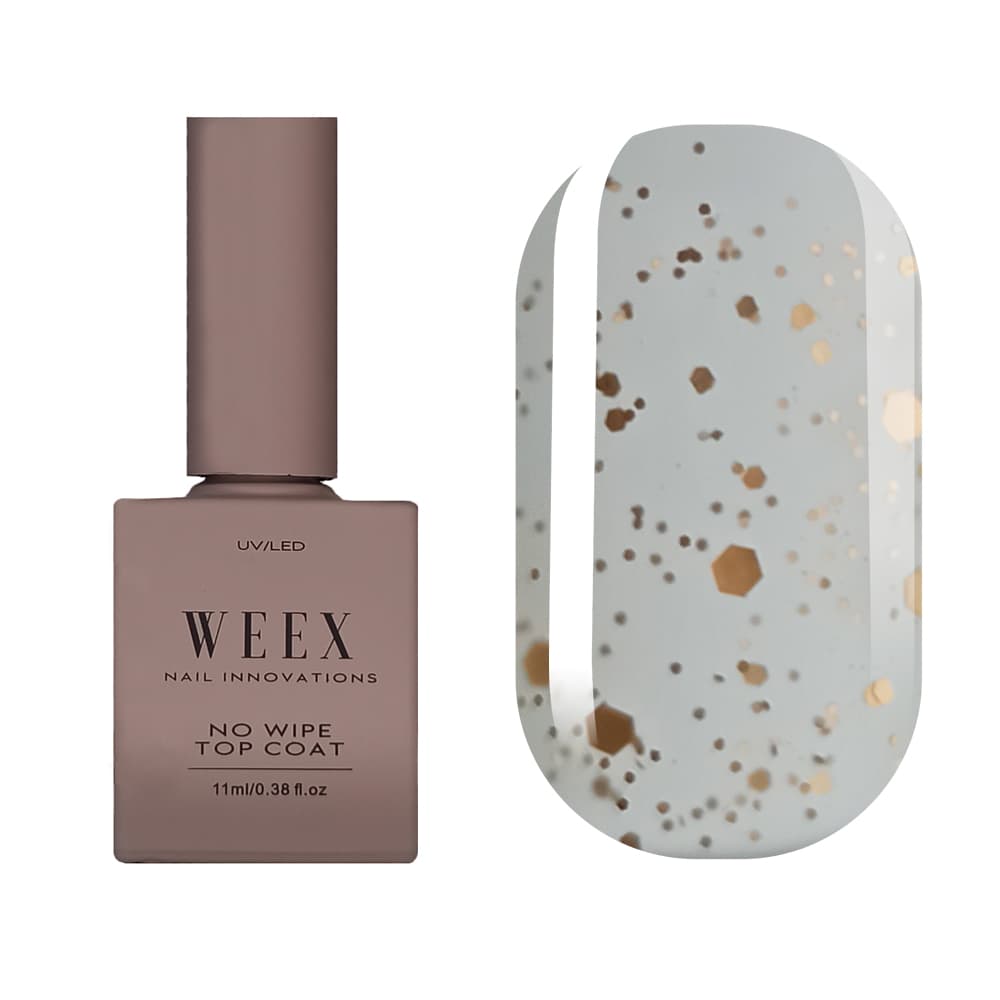 WEEX Velvet Gold Top No Wipe - матовий топ з точками, 11 мл — фото 1