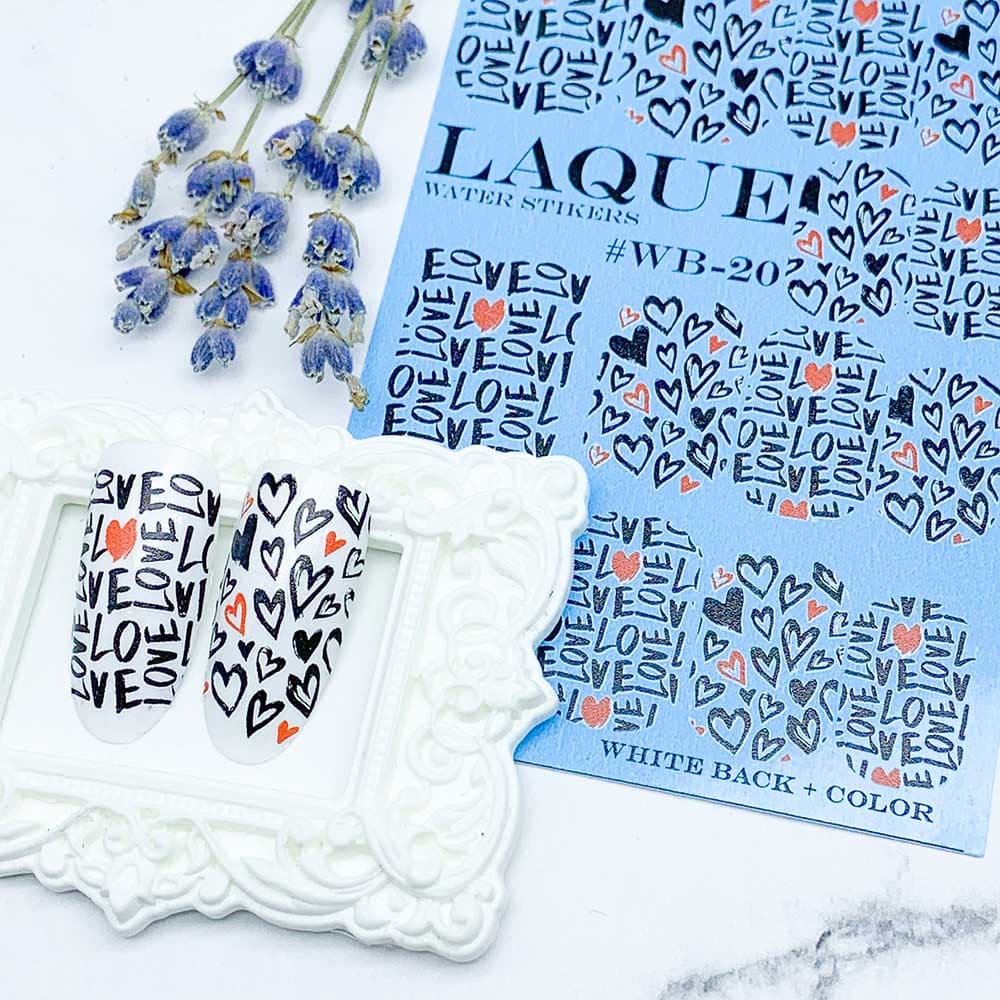 LAQUE слайдер дизайн для нігтів WB-20 (серця love) — фото 1