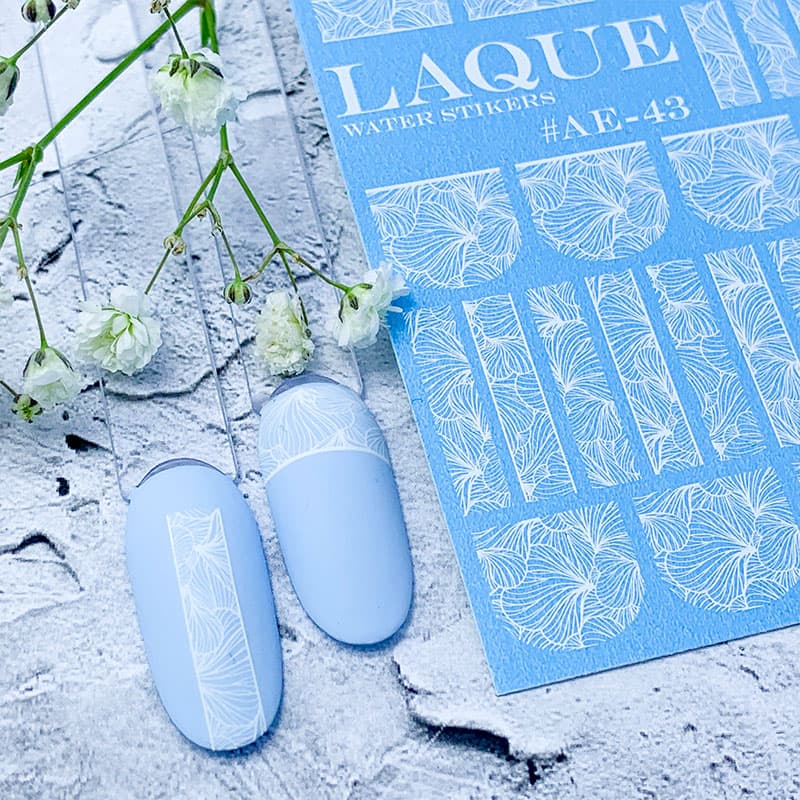 LAQUE слайдер дизайн для нігтів AE-43 (білий) — фото 1