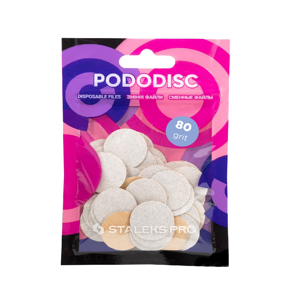 Сменные файлы белые для педикюрного диска STALEKS PRO M 80 грит (50 шт) — фото 1