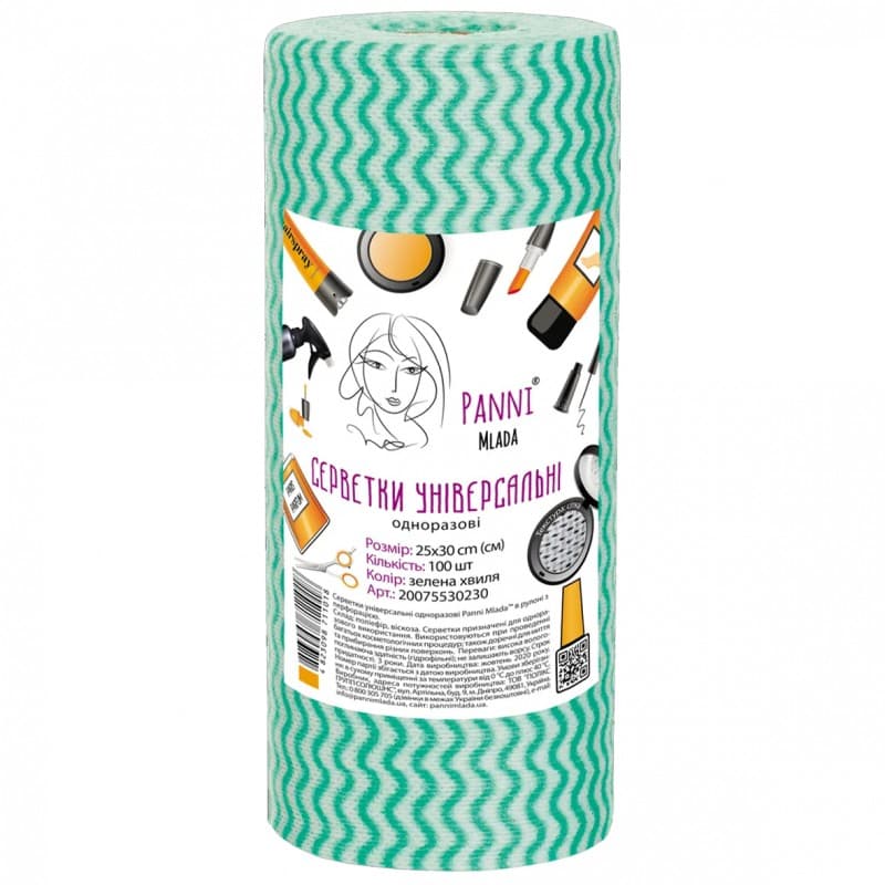 Серветки універсальні Panni Mlada 25/30, 100 шт — фото 1