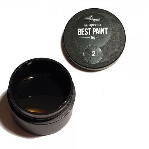Гель-фарба Best Paint чорна Nailapex №2, 5 г — фото 1