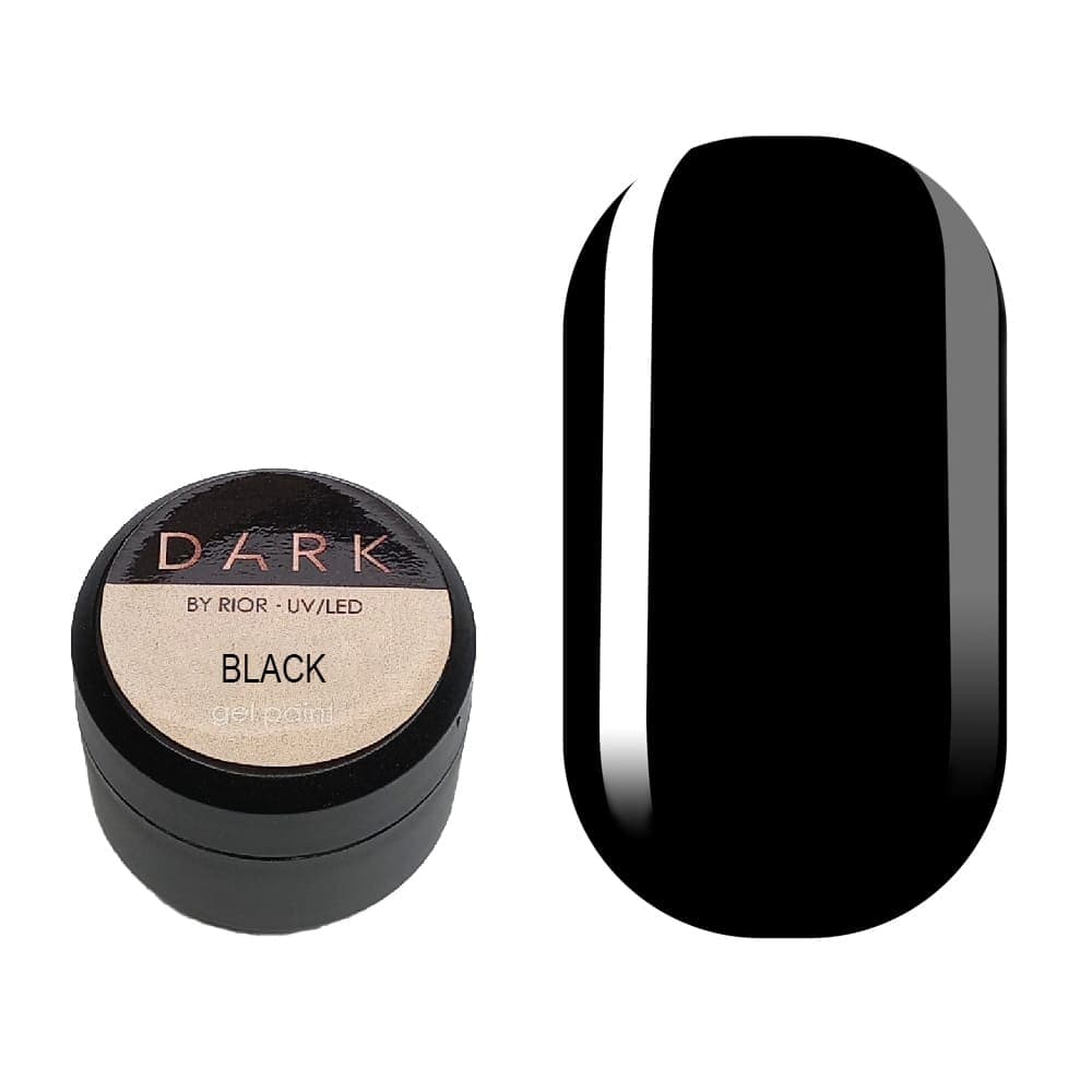 Dark Black gel paint, 4 ml — фото 1