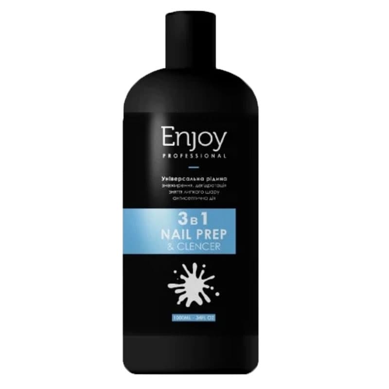 Універсальний засіб Enjoy Professional 3в1 Nail Prep & Cleanser, 1000 мл — фото 1