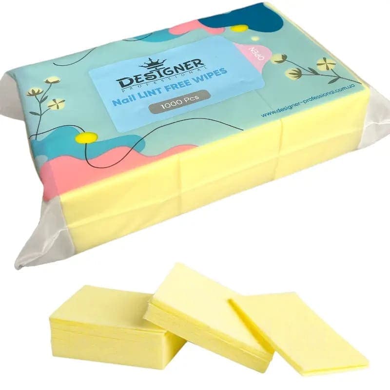 Серветки безворсові Designer Professional жовті, 1000 шт — фото 1