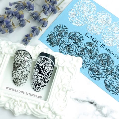 LAQUE слайдер дизайн для нігтів 3D-22 (троянда) — фото 1