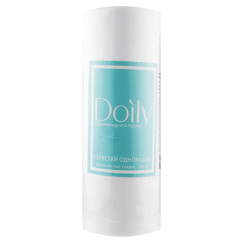 Рушники одноразові рулон 30/40 Doily (гладка),100 шт — фото 1