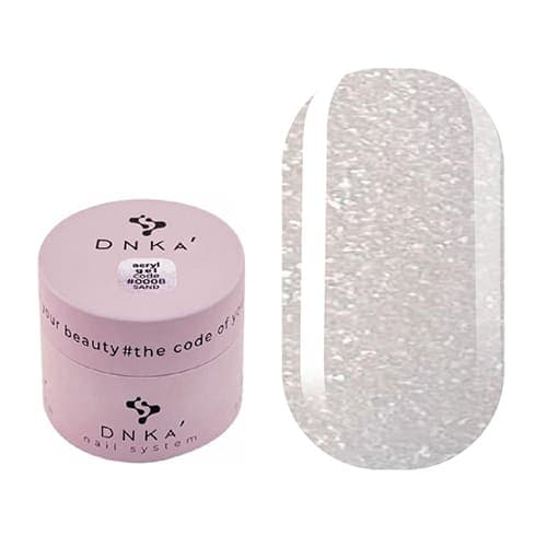 Акрил-гель DNKa №8 Sand бежевий з шиммером, 30 ml — фото 1