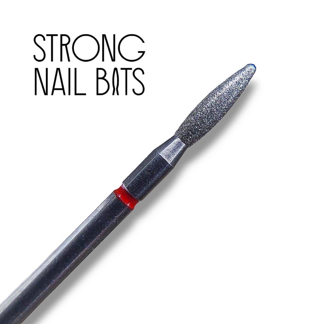 Фреза алмазна Strong nail bits PREMIUM полум'я червоне, 0,23 мм SET — фото 1
