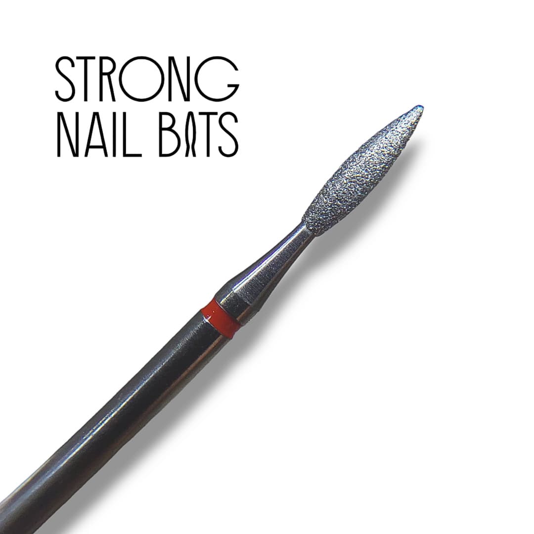 Фреза алмазна Strong nail bits PREMIUM полум'я червоне, 0,21 мм — фото 1