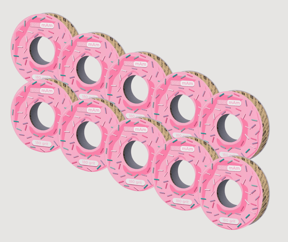 Запасной блок файл-ленты papmAm белые для пластиковой катушки Staleks Expert 180 грит, 8 м, (10 шт) — фото 1