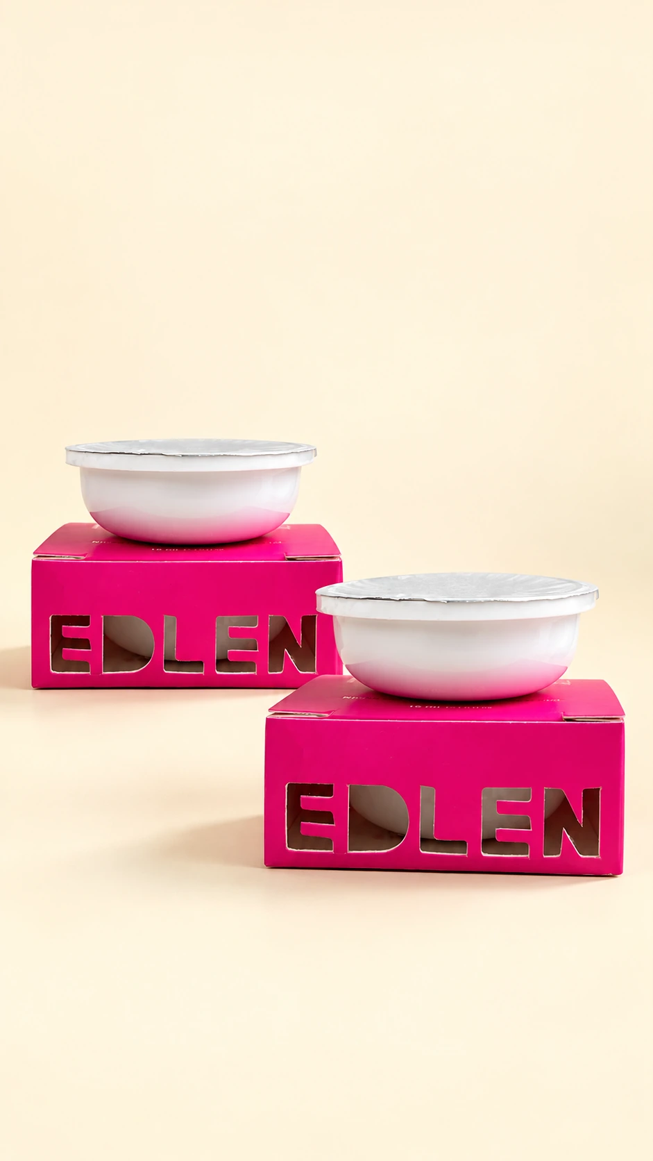 Запаянные белые картриджи EDLEN Builder Gel на розовых коробках